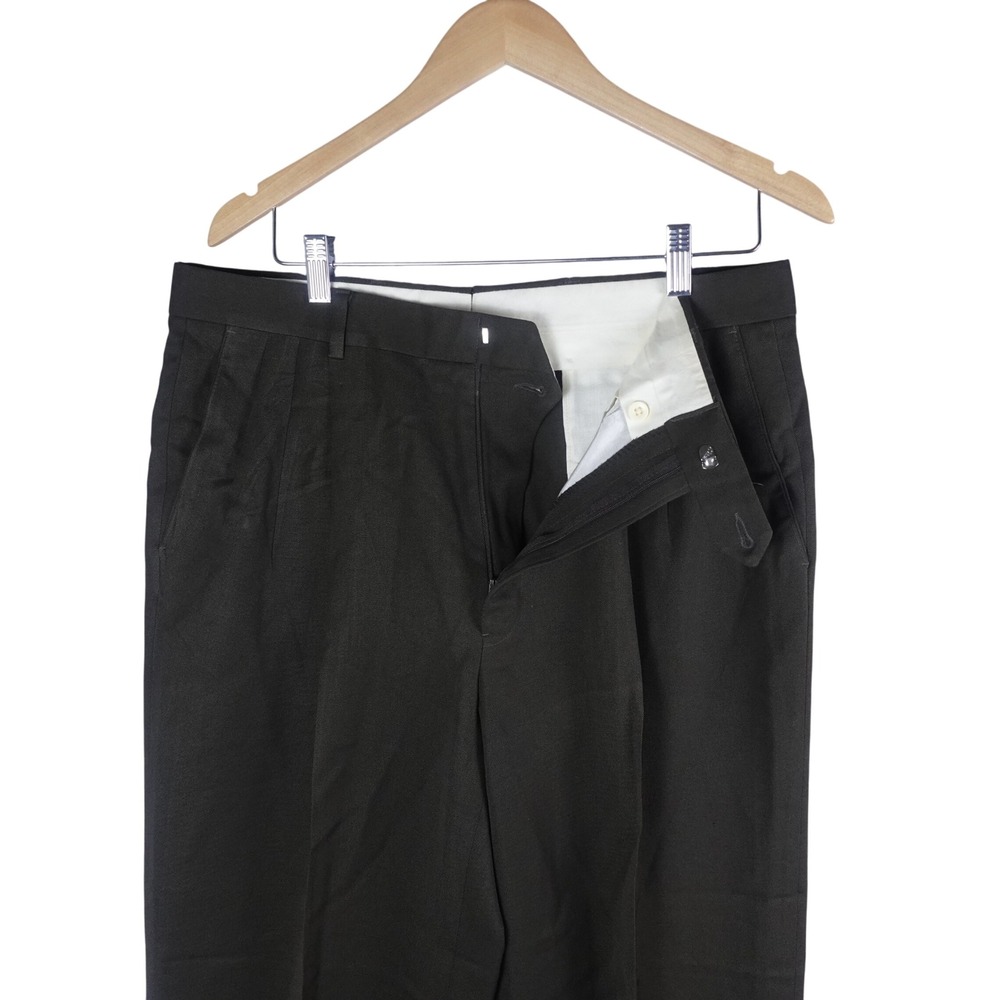 Vintage Monsieur‎ by Givenchy Mens Pleated Cuffed Pants Olive Brown 35Rx 29 USA